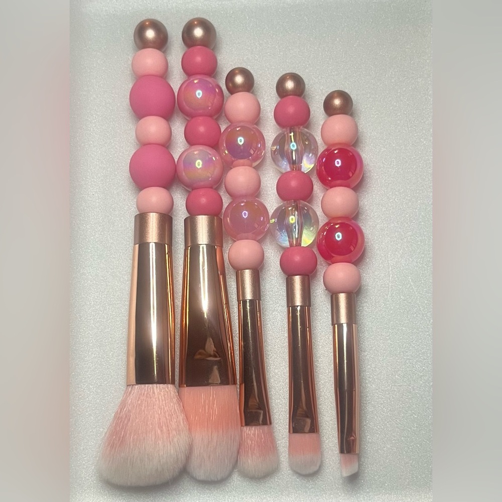 Blush & Rose Gold Makeup Brush Set | Handmade Beauty Accessories